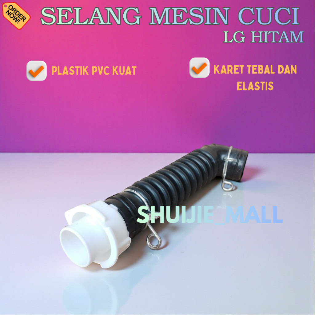 SELANG KARET DRAIN / KARET SELANG MESIN CUCI LG / SELANG BENGKOK HITAM
