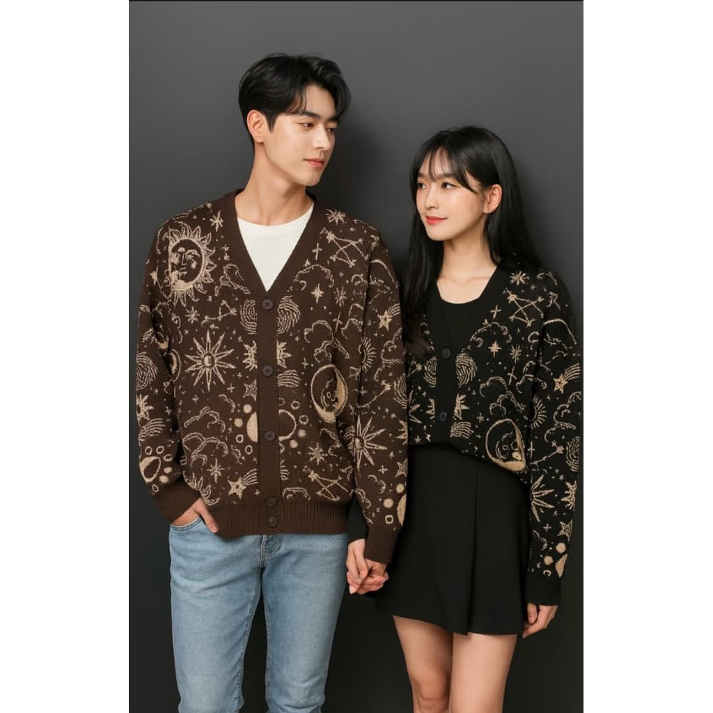 Zodiac Knite Outer Rajut - 4 Warna - Rajut Cardigan Cewe Cowo - Outer Couple Wanita Pria