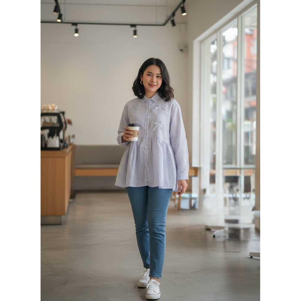 kemeja baby doll wanita // blouse wanita pita // blouse kekinian wanita