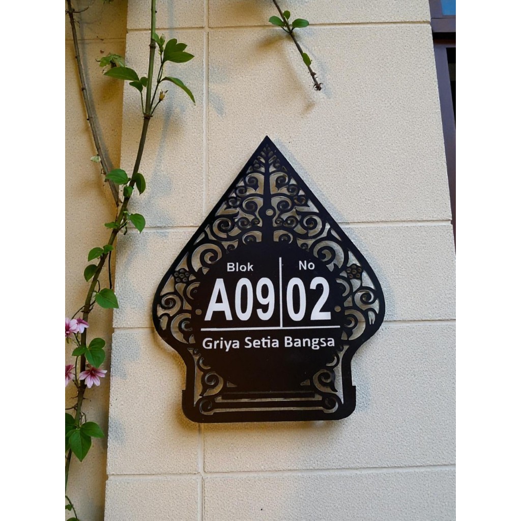 Nomor Rumah Custom Akrilik Bentuk Wayang/Nomor Rumah Akrilik papan nama tulisan dinding