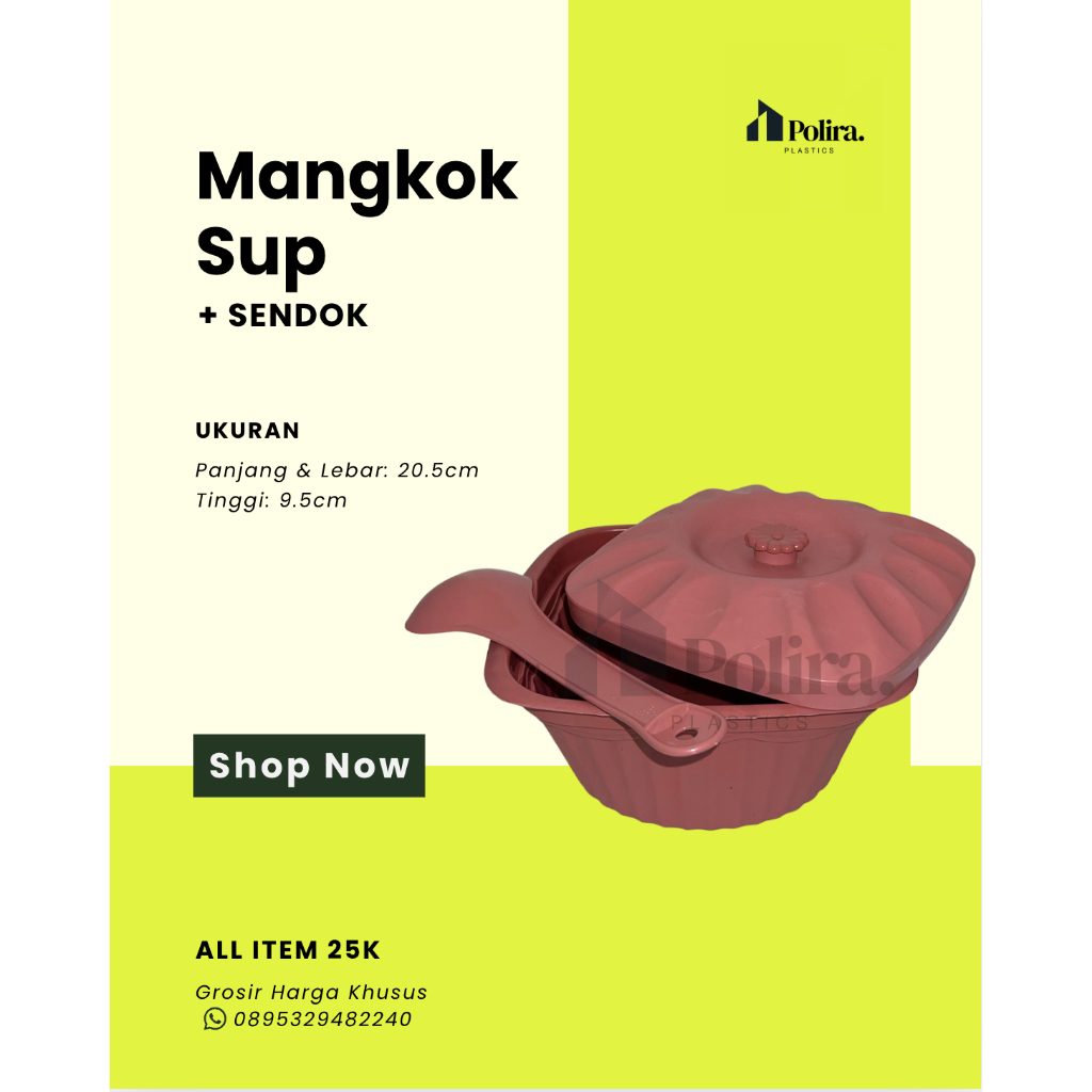 [POLIRA PLASTICS] - Wadah prasmanan + sendok sayur centong , tempat berkatan , tempat saji, basi ova