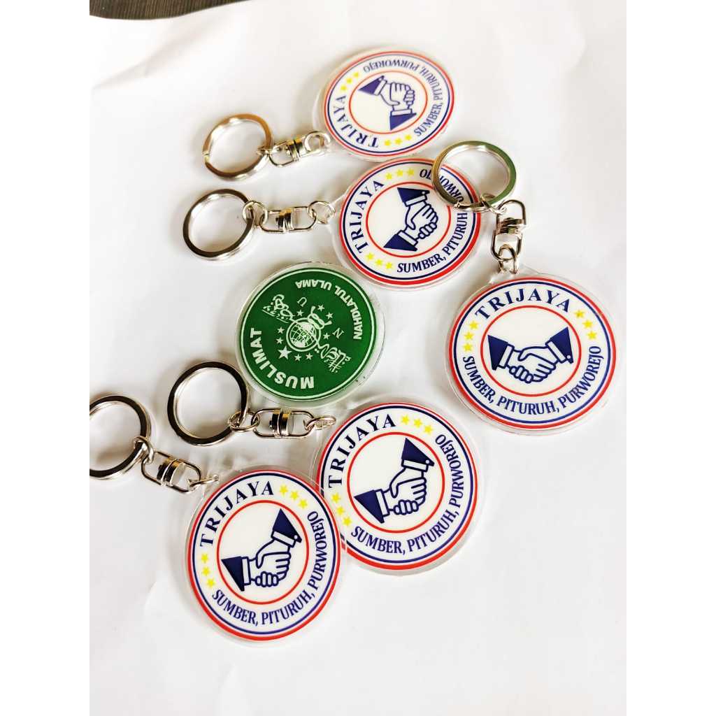 Gantungan Kunci Bulat / gantungan Akrilik / Ganci Bulat / Ganci Akrilik Bening