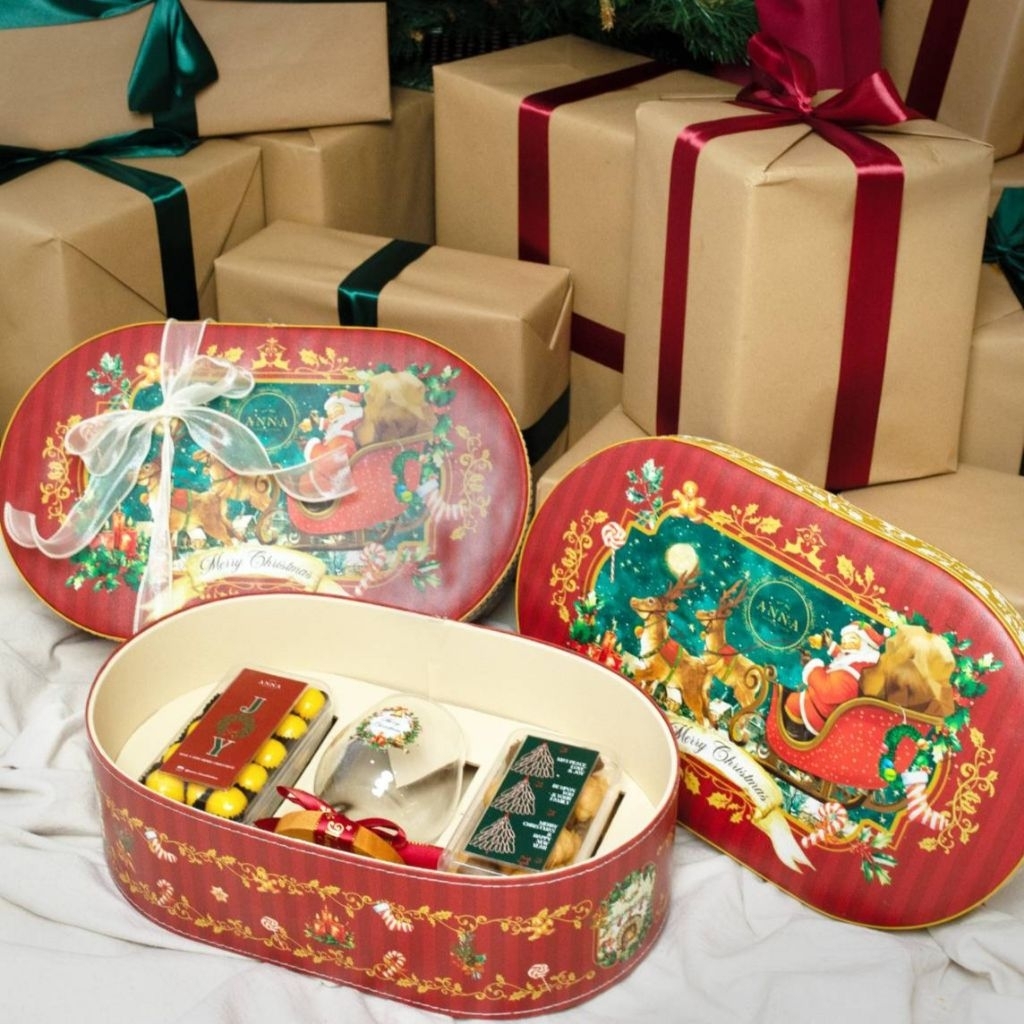 SANTA TREATS - HAMPERS Box Cookies Christmas / Natal Hampers Cookies Box / Hadiah Box Natal / Parcel
