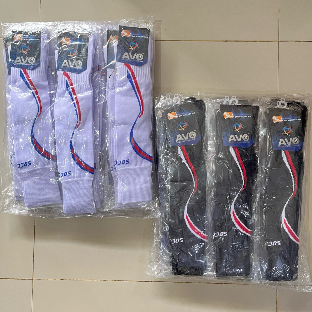 (GROSIR 12 pasang) Kaos Kaki Bola AVO SOCCER/Kaos Kaki Bola Panjang Selutut/Kaos Kaki Bola Olahraga