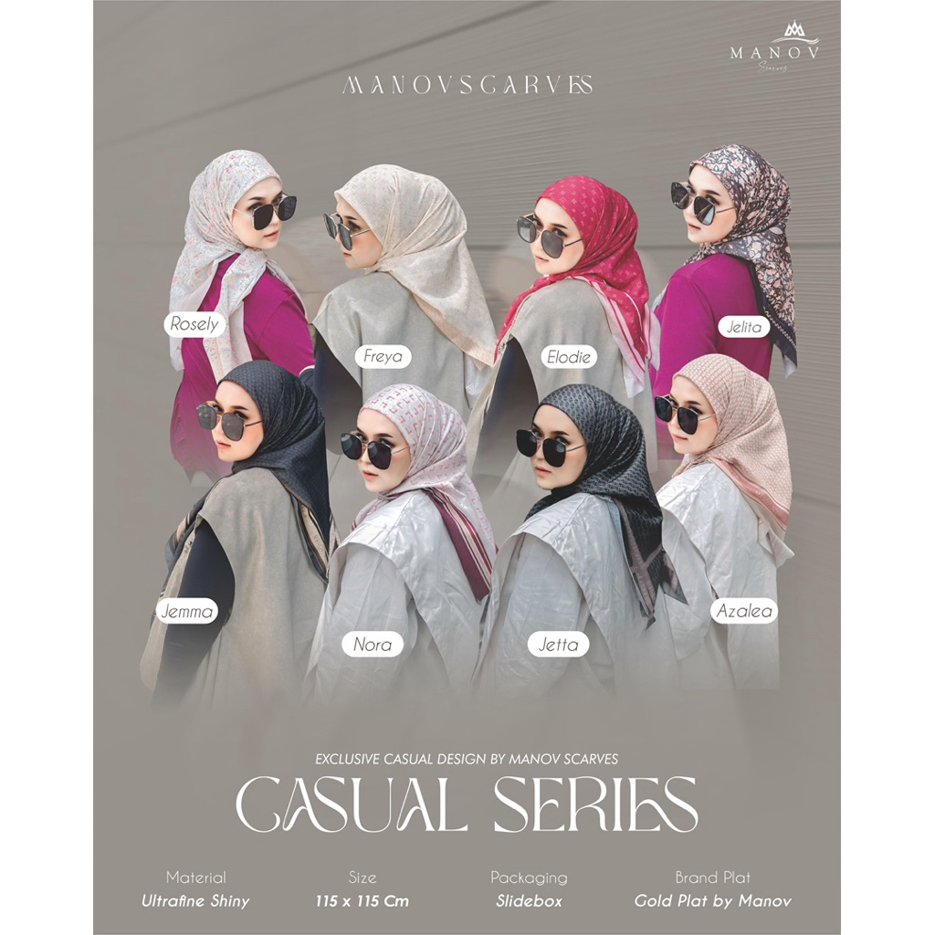 CASUAL SERIES BY MANOV SCARVES | HIJAB MANOV TERBARU CASUAL SERIES | MANOV SCARVES ORIGINAL | HIJAB 