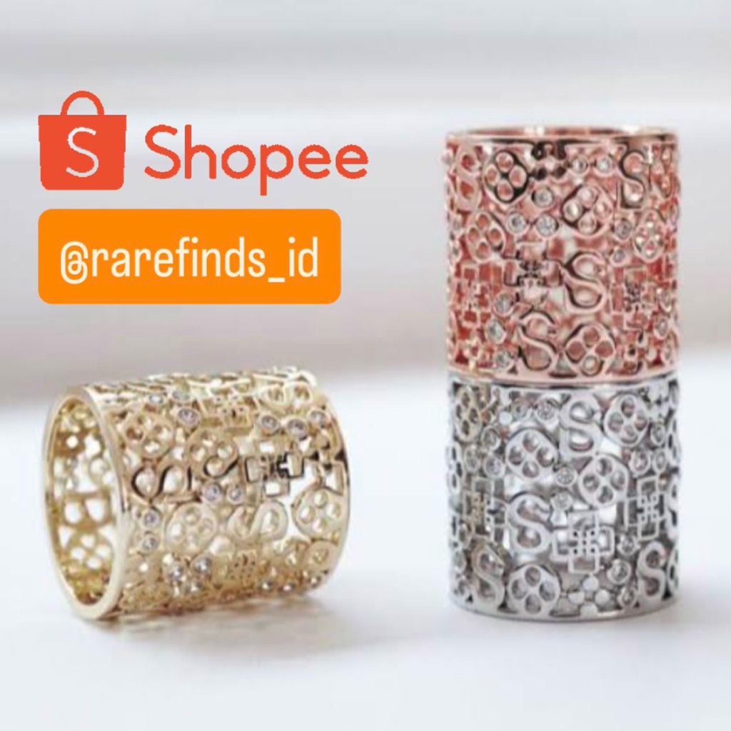 [NEW] Original Store Buttonscarves Monogram Craved Ring Brooch Silver Bros Mono BS B Rig Hijab Rare 