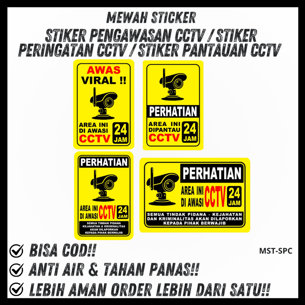 Stiker pengawasan CCTV ,stiker CCTV ,stiker peringatan CCTV ,stiker pantauan CCTV ,stiker CCTV