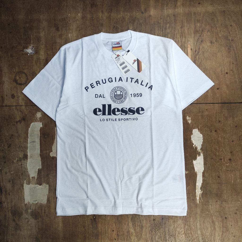 KAOS OVERSIZE ELLESSE PERUGIA ITALIA PRINTED WHITE TEES BESTSELLER