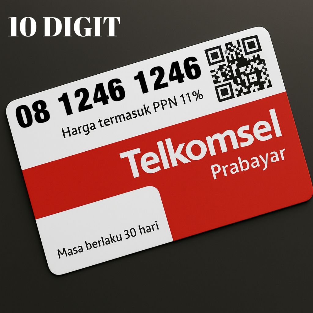 Telkomsel Simpati - Kartu Perdana Nomor Cantik 10 DIGIT -  O8 1246 1246