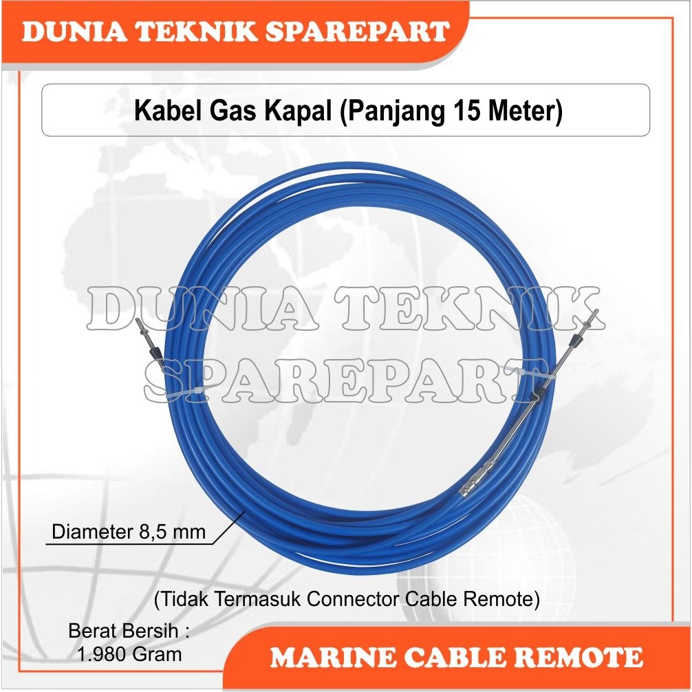 15 METER MARINE CABLE REMOTE / KABEL GAS MESIN KAPAL / TALI GAS KAPAL