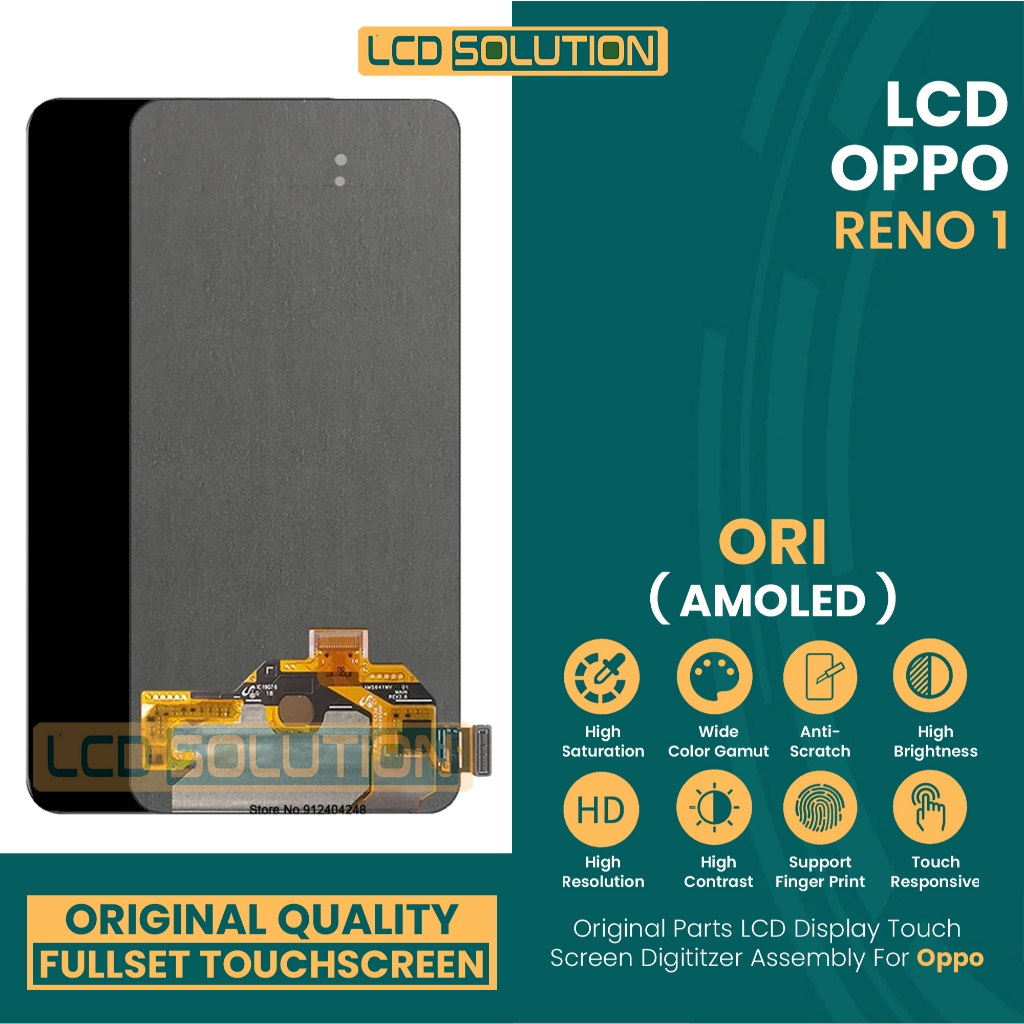 Grosir LCD Oppo Reno 1 / PCAM00 / PCAT00 / CPH1917 - Finger Print Fullset Touchscreen (ANTI PECAH)