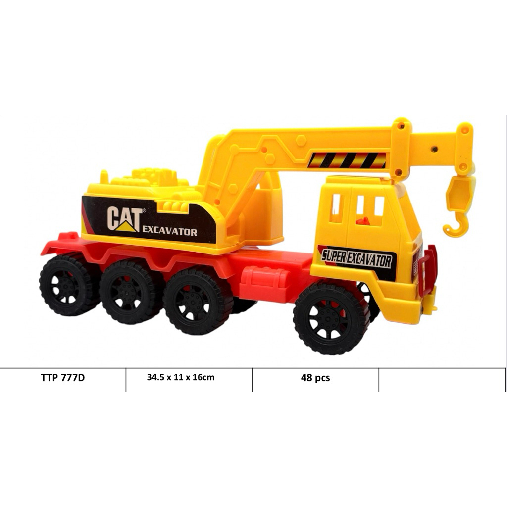 Super Excavator Mainan Truk Crane Hook Roda 8 Truk Alat Berat Anak Anak Construction Truk 777D
