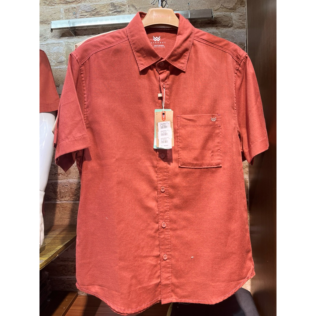KEMEJA PRIA LENGAN PENDEK POLOS WATCHOUT Original