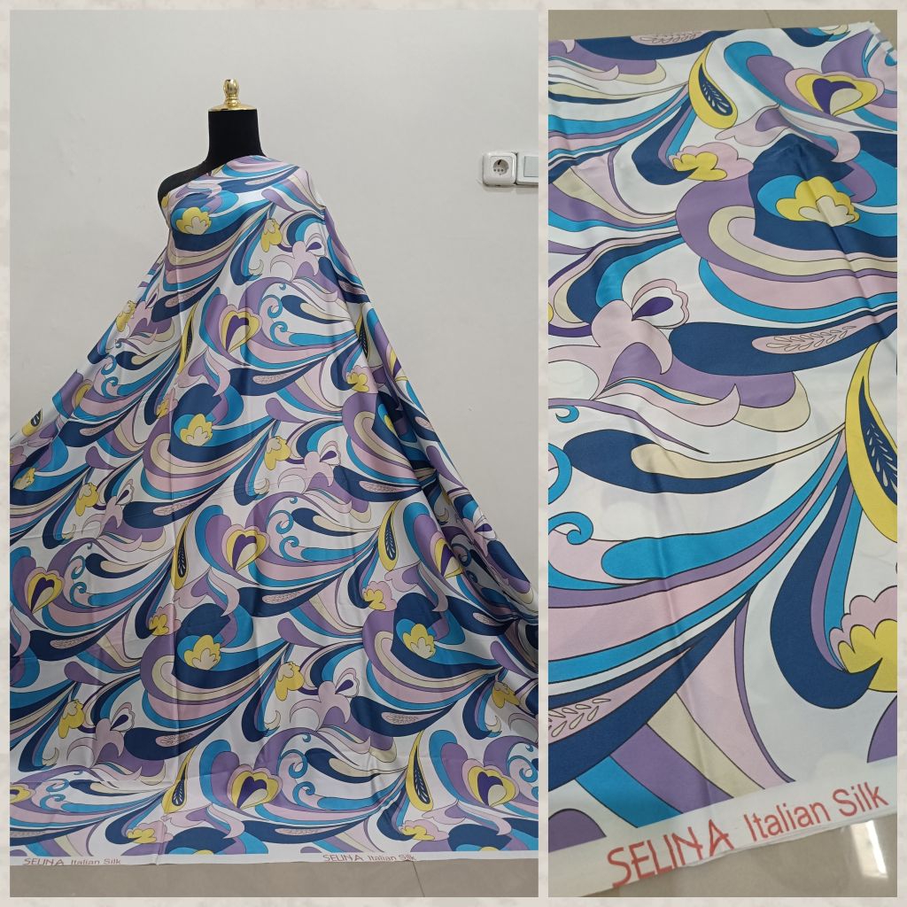 3 meter kain Italian silk motif