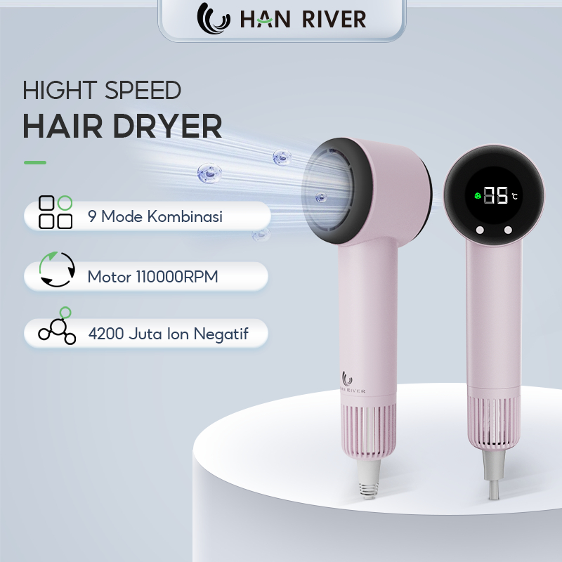 HAN RIVER Hair Dryer 110000 RPM 9 mode High Speed hairdryer Portable Pengering Perawatan Rambut