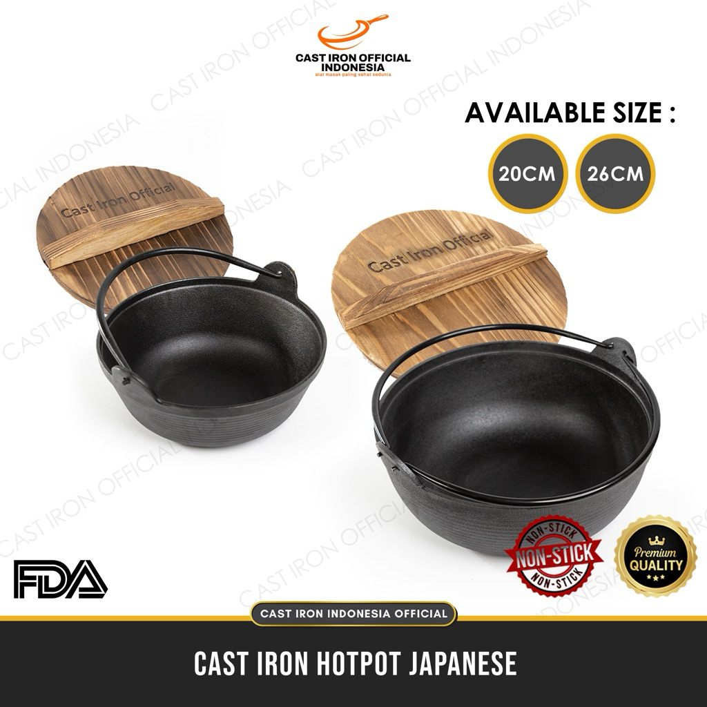 Cast iron Hotpot Bowl 26 Cm Panci Shabu suki kuah korean food PREMIUM
