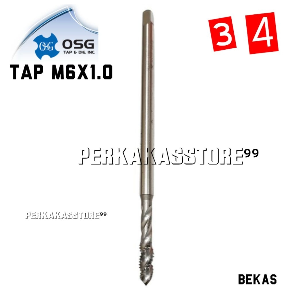 Tap SP M6×1.0 OSG Tap Mesin Tap Long m6x1 Panjang 125mm Bekas Mulus