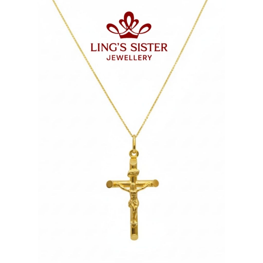 Liontin Salib Yesus Emas Italy Import