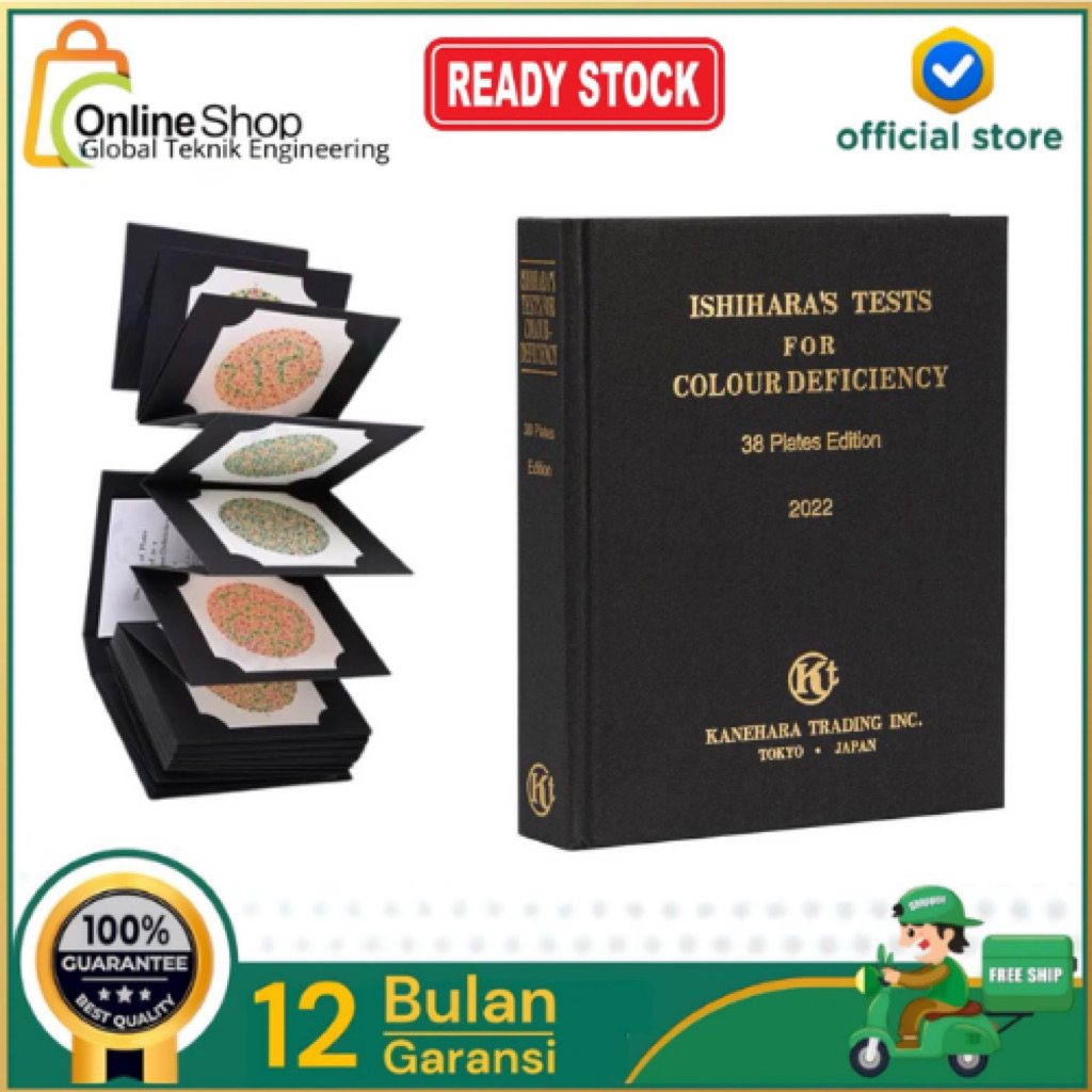 BUKU TES BUTA WARNA 38 PLATES ISHIHARA NEW EDITION JEPANG