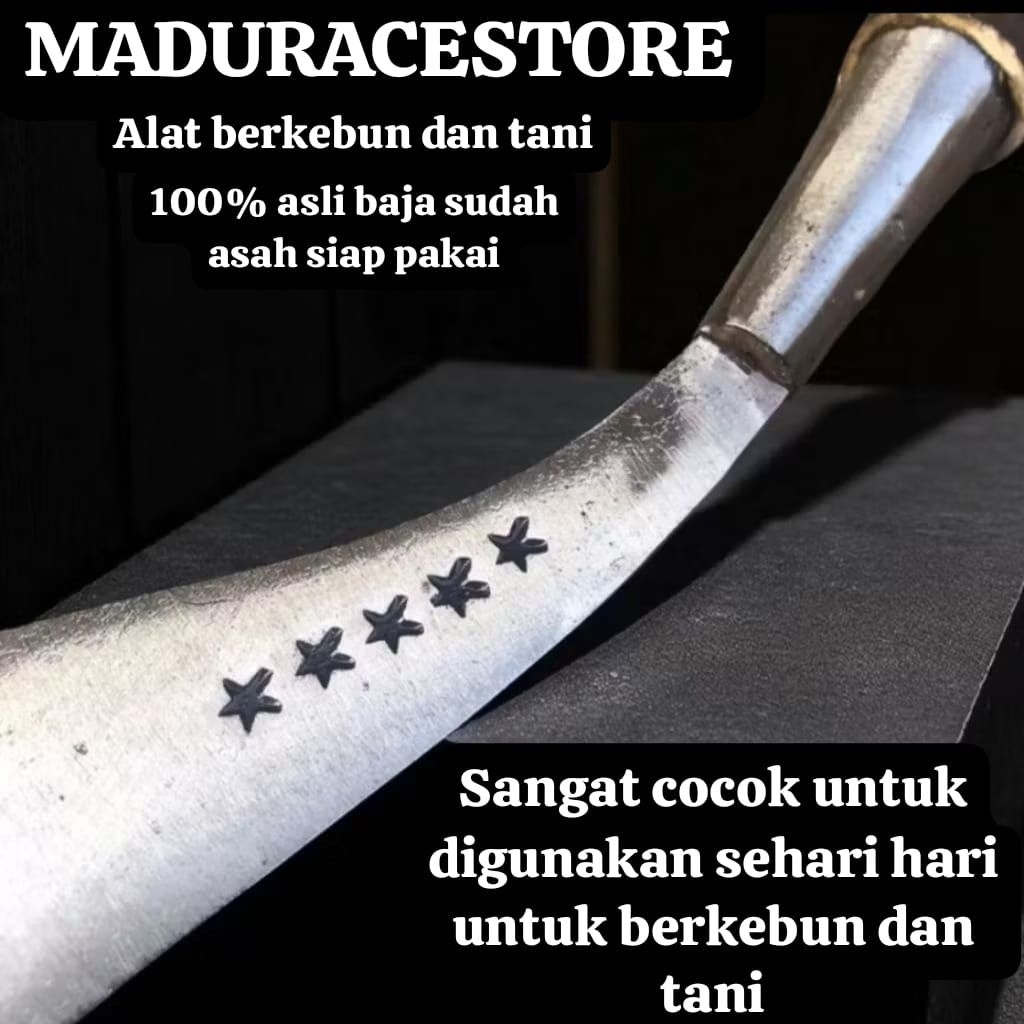1pcs Arit Rumput Asli Baja Ori Bintang Lima Alat Berkebun Dan Tani