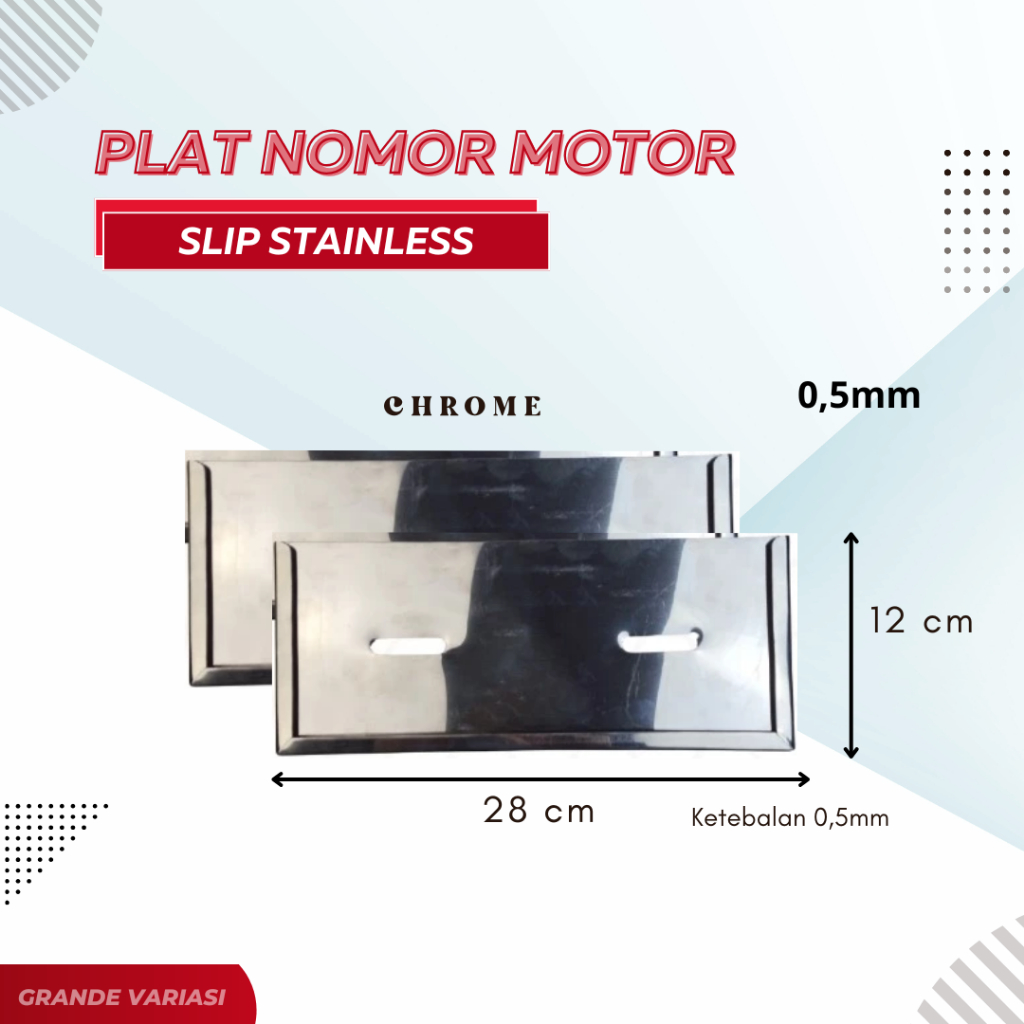 Cover Plat Nomor Motor Model Slip tatakan Plat Nomor Stainless Motor