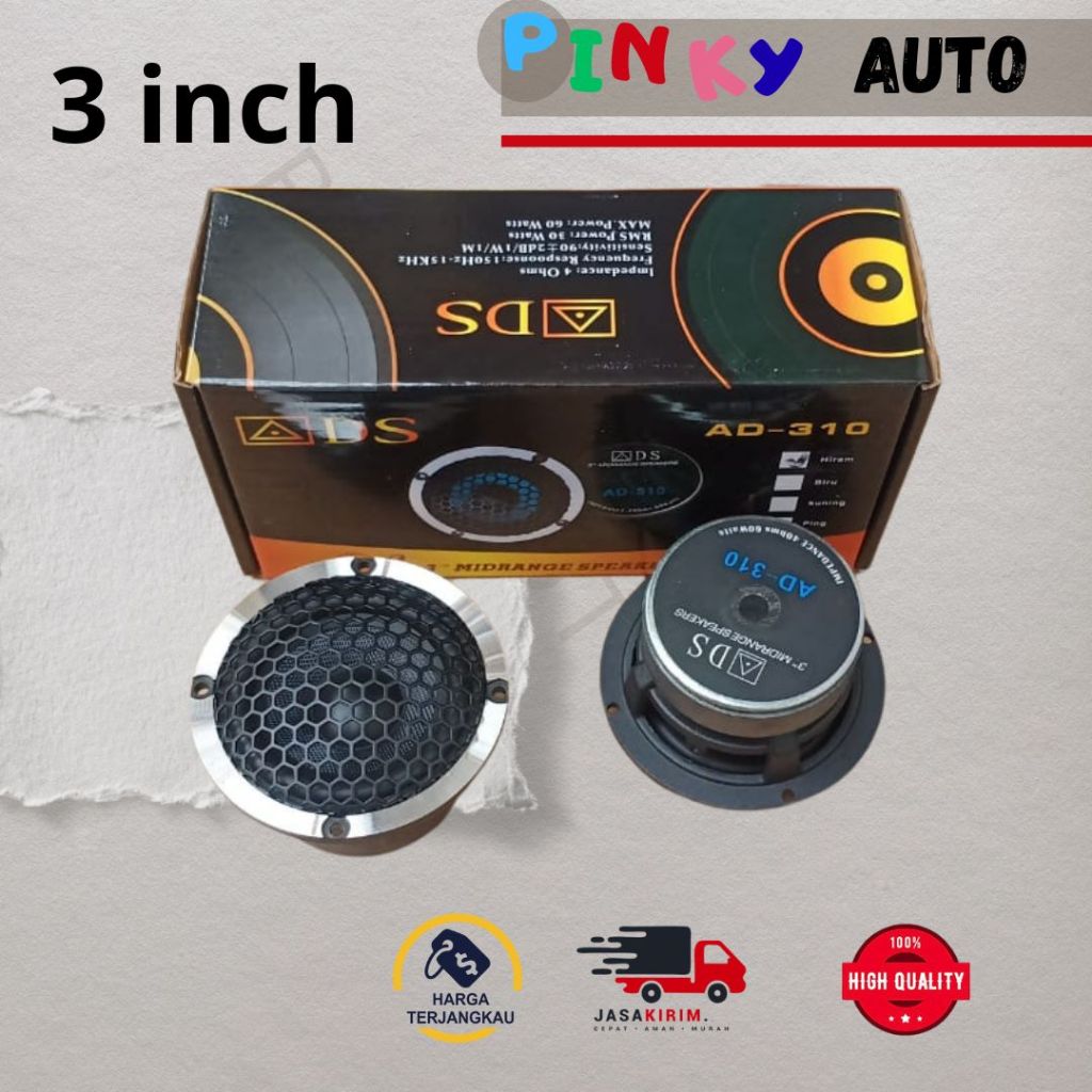 speaker 3 inch Middle Midrange ADS full ring sepasang