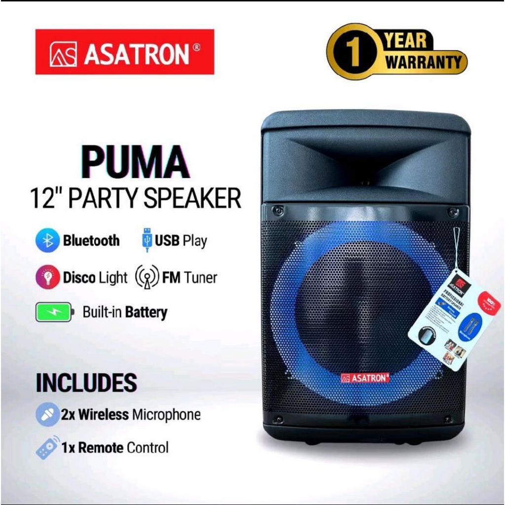 Speaker Aktif Portable 12 Inch Asatron Puma Original