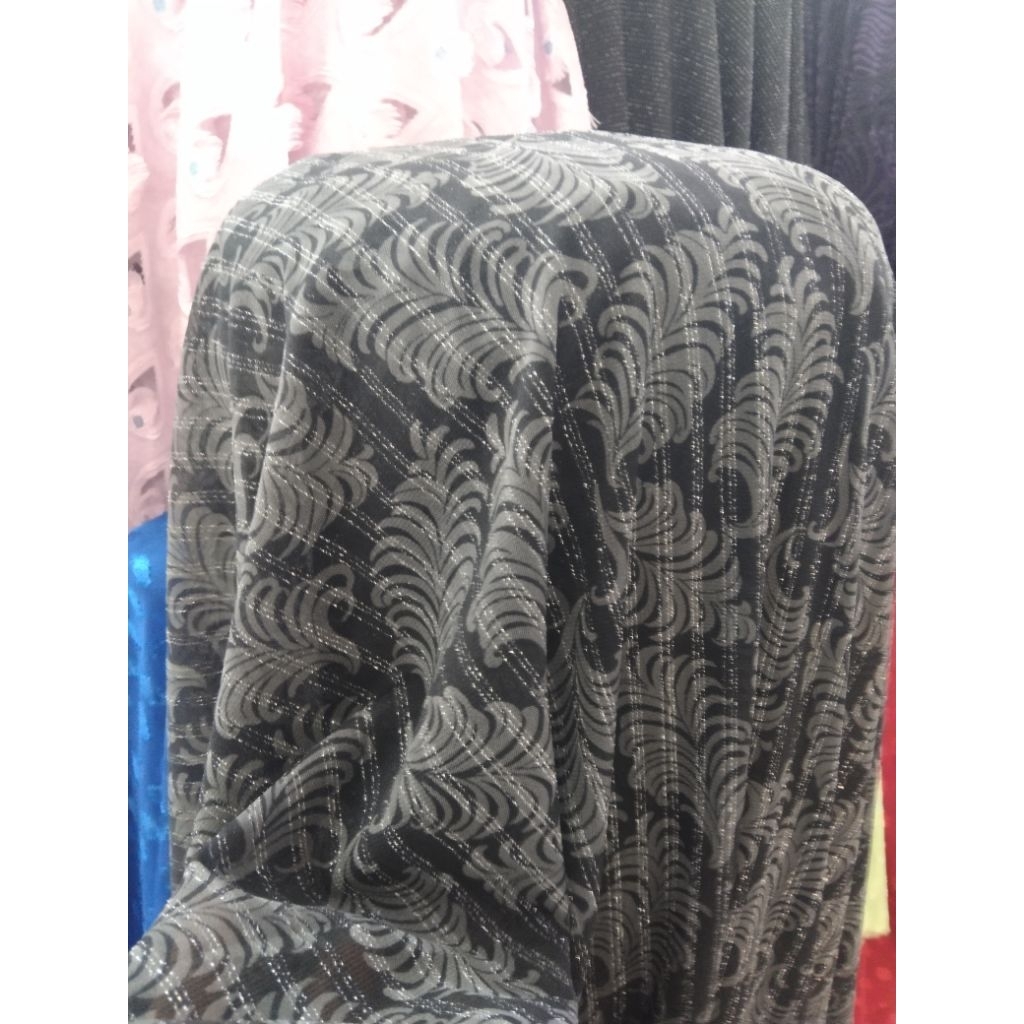 kain/ bahan Tile spandek antik gliter