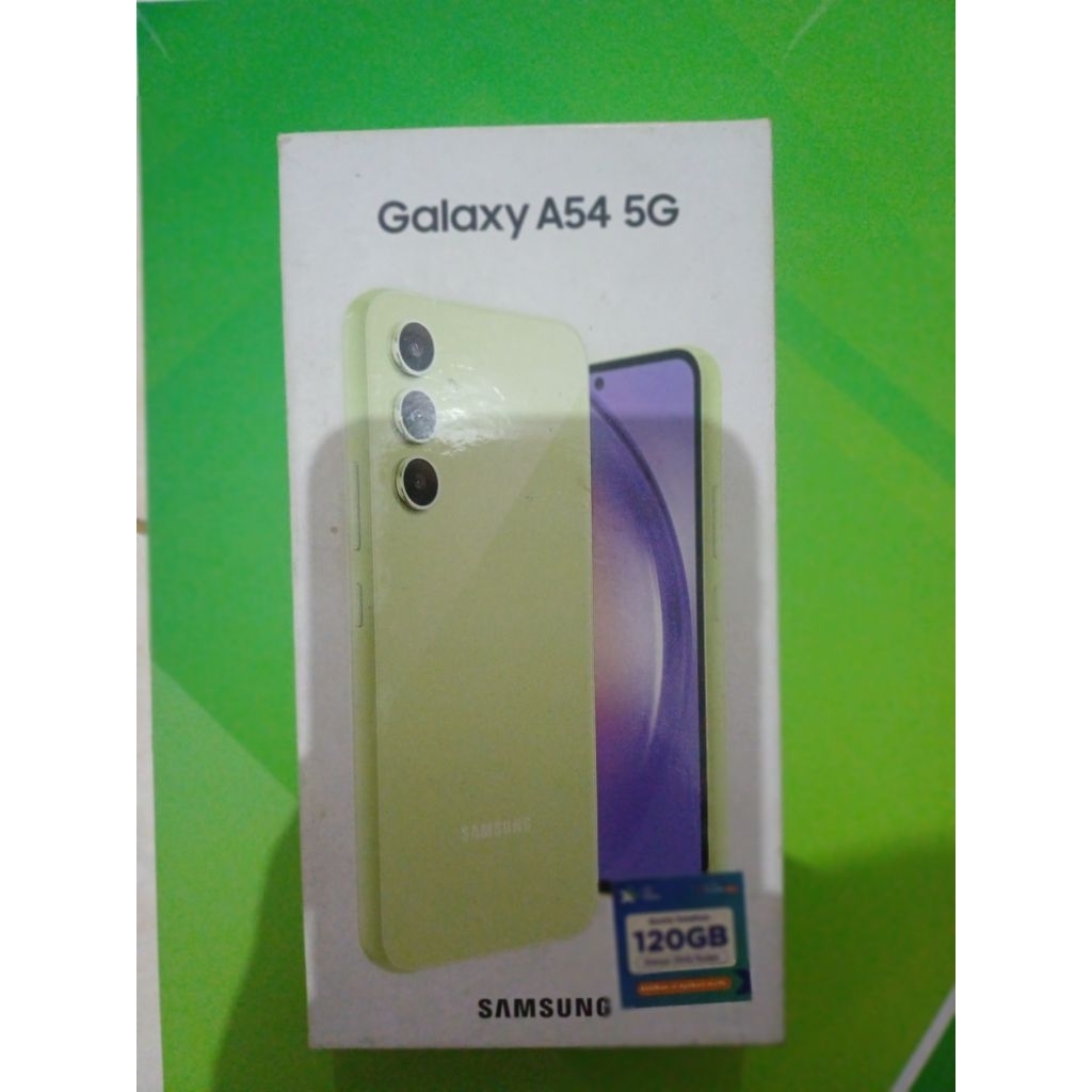 BOX / Dus samsung A54 5G copotan + kitab. sisa warna lime
