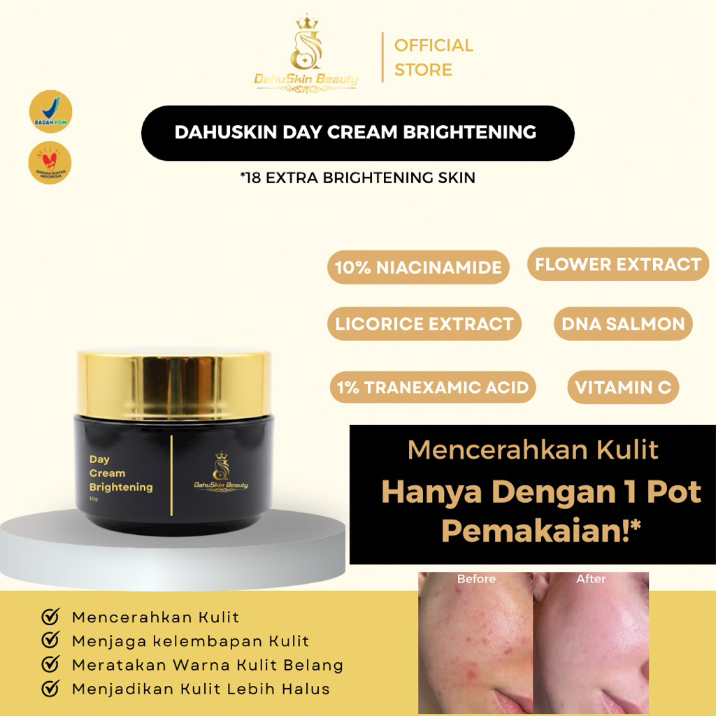 Day Cream Brightening ToneUp DahuSkin Beauty