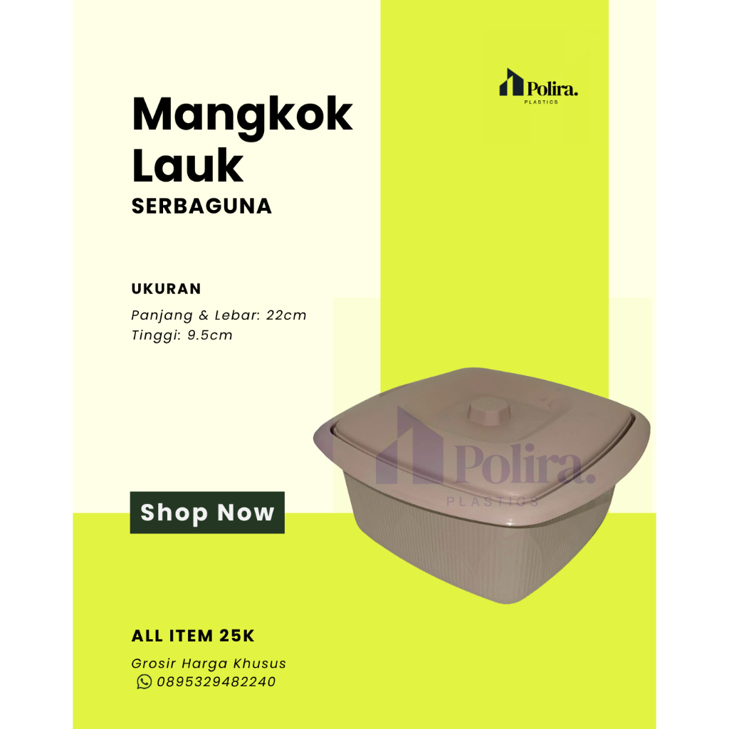 [POLIRA PLASTICS] - Wadah prasmanan, tempat berkatan , tempat saji, basi oval oscar / Tempat Sayur S