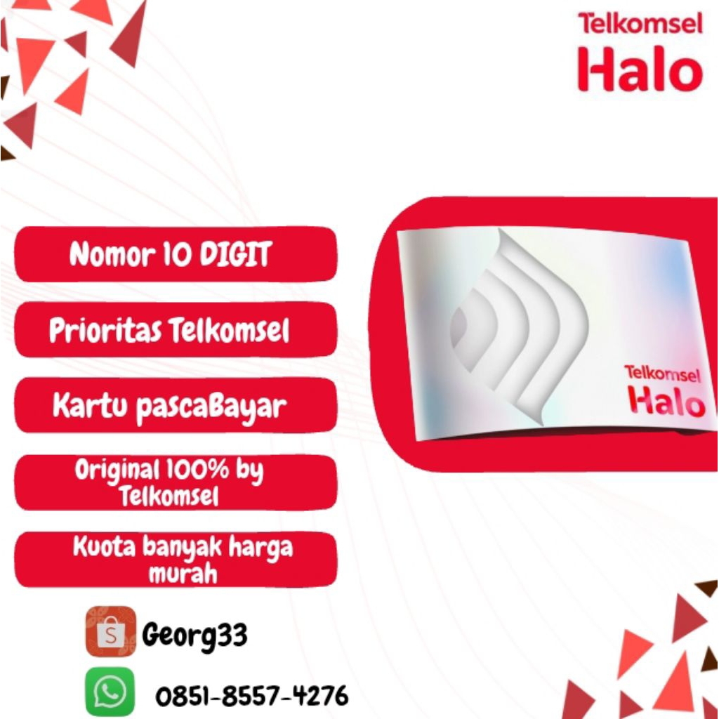 KARTU HALO+ Flexy TELKOMSEL 10DIGIT (PASCABAYAR)HARGA PALING TERMURAHHH