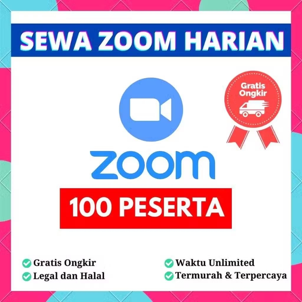 Zoom meeting Harian unlimited time 100 300 peserta Full akses