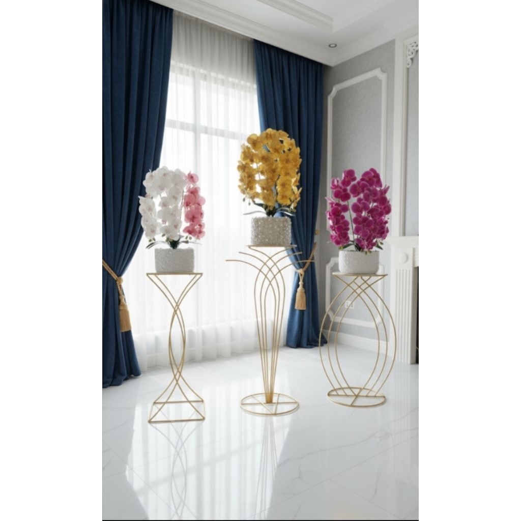 rak bunga/rak hias/rak minimalis/rak besi kokoh/rak sudut ruangan/homedecor