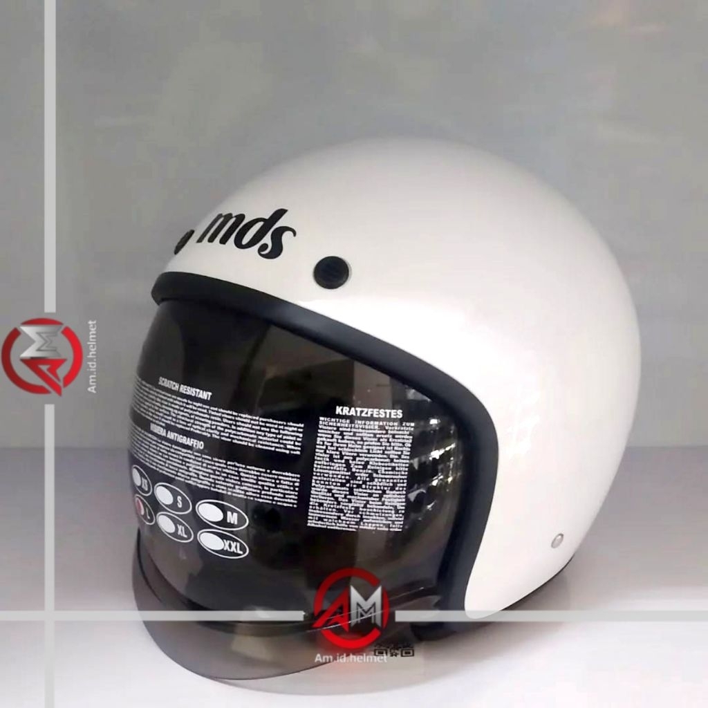HELM MDS MAGNUM SOLID WHITE l MDS HELM MAGNUM POLOS