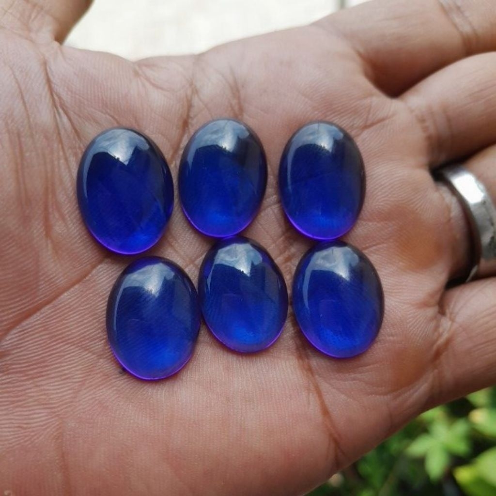 batu akik king safir blue royal blue cyklop 20x15 mm