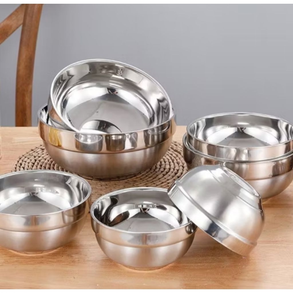 MANGKOK STAINLESS DOUBLE WALL ANTI PANAS