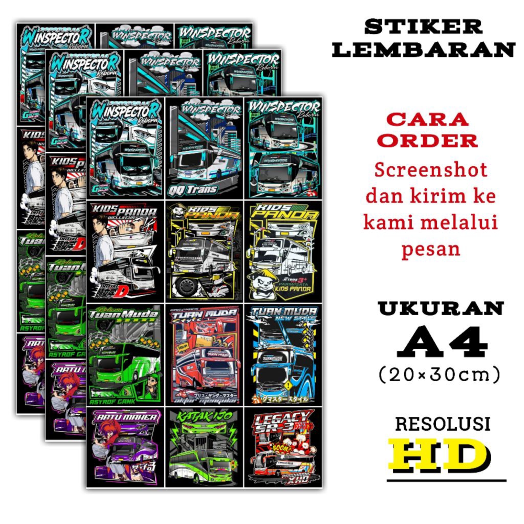 VIRAL STIKER BUS MANIA VURAL, STIKER BUS TELOLET