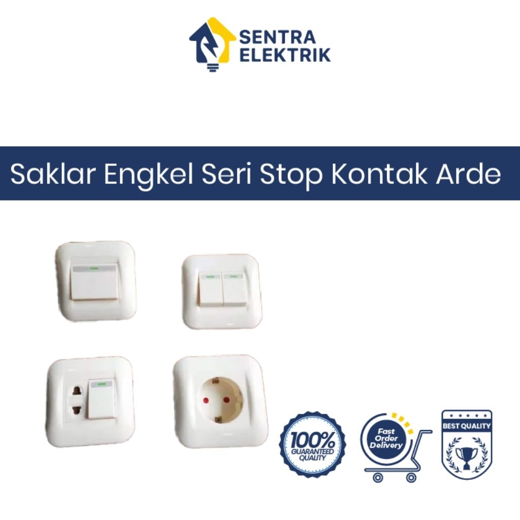 Sentra Listrik - Saklar IB Engkel / Seri / Stop Kontak Arde / Warna Cream / Sakelar Berkualitas SNI 