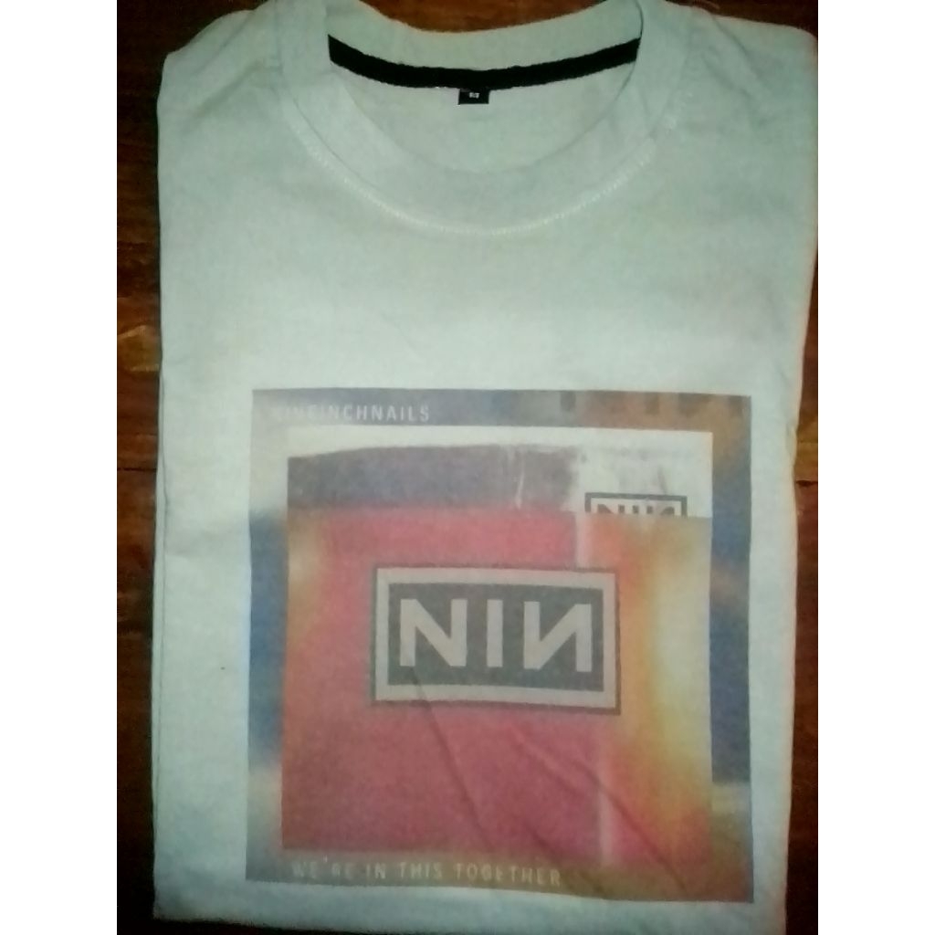 Kaos band NIN motif Print .T'shirt musik nine inch nails