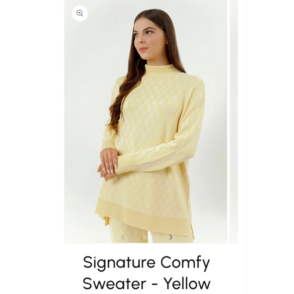 Signature Comfy Sweater monogram Buttonscarves for Benang Jarum knit
