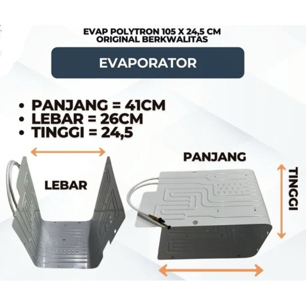 New Evap TEKUK Kulkas Polytron Evaporator Kulkas 1 Pintu Polytron 105x24,5 TEKUK Epap Kulkas Polytro