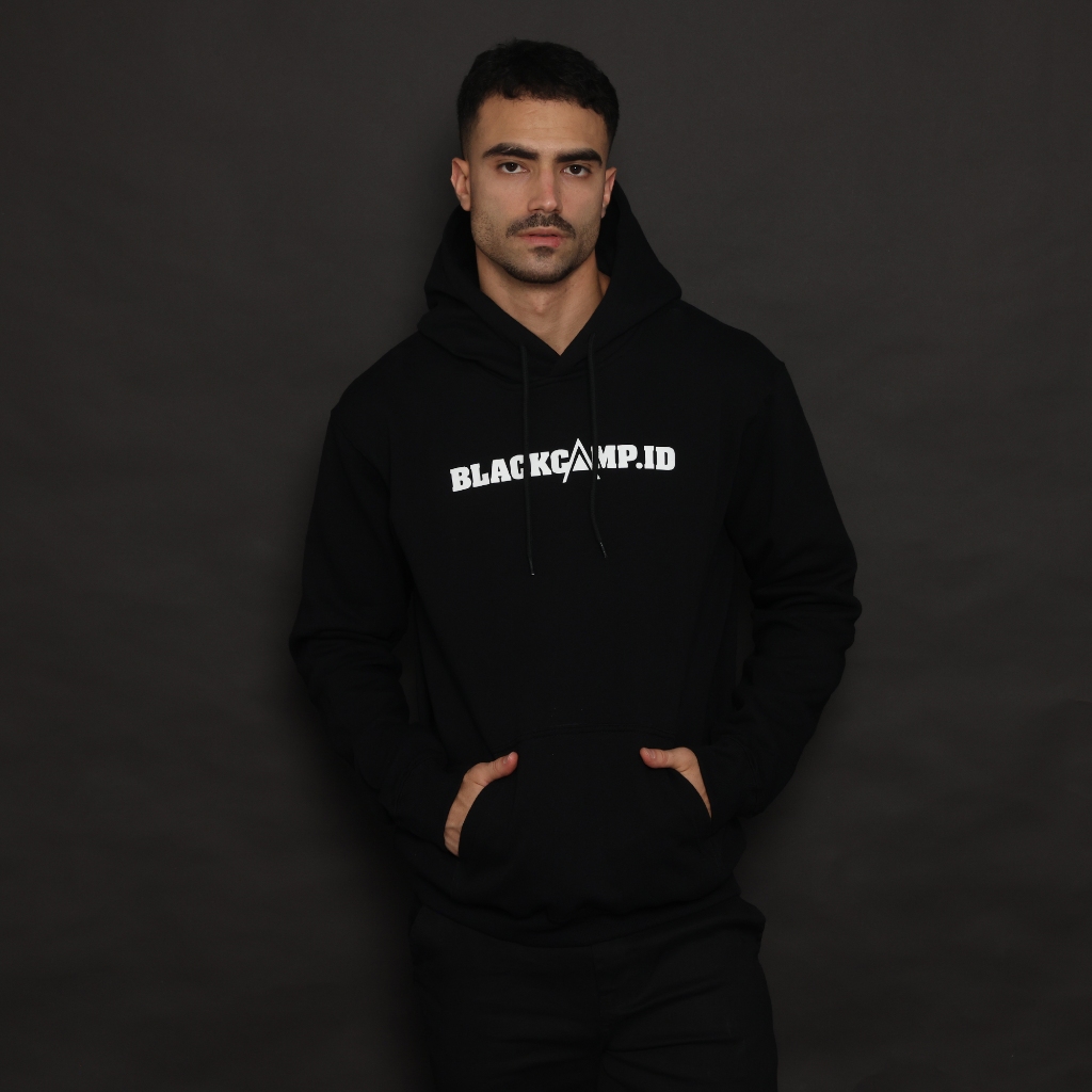 Hoodie Blackcamp BlackonWhite Cotton Fleece 330GSM