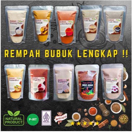 BAWANG BUBUK 100 GRAM - CABE BUBUK - ANEKA BUMBU REMPAH BUBUK 100 GRAM - LADA BUBUK, BAWANG PUTIH BU