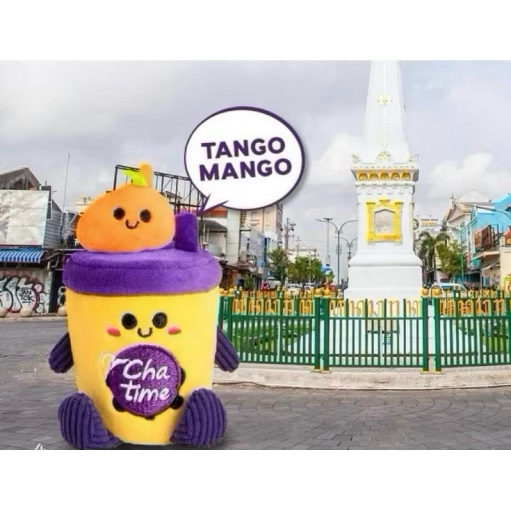 Plush boneka Bag Charm the World 20th anniversary milk tea Chatime drink bubble selected Mango Tango