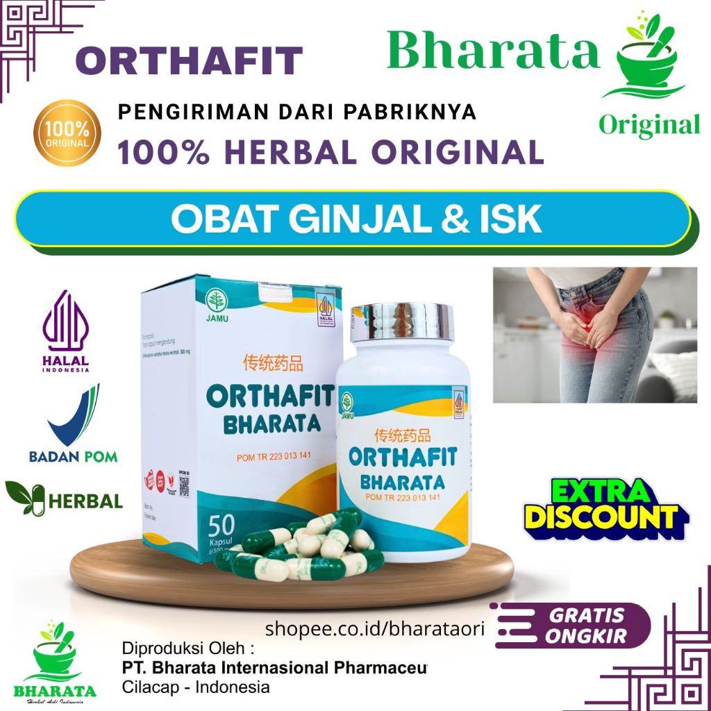 Obat Prostat, Gagal Ginjal, ISK, Peluruh Batu Ginjal ORTHAFIT BHARATA Obat Infeksi Saluran Kemih, Ke