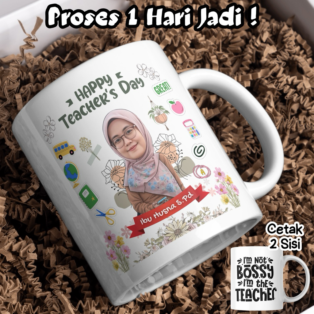 [1HARI JADI] Mug Guru Custom/ Kado Hari Guru / Mug Custom  / Kado Mug
