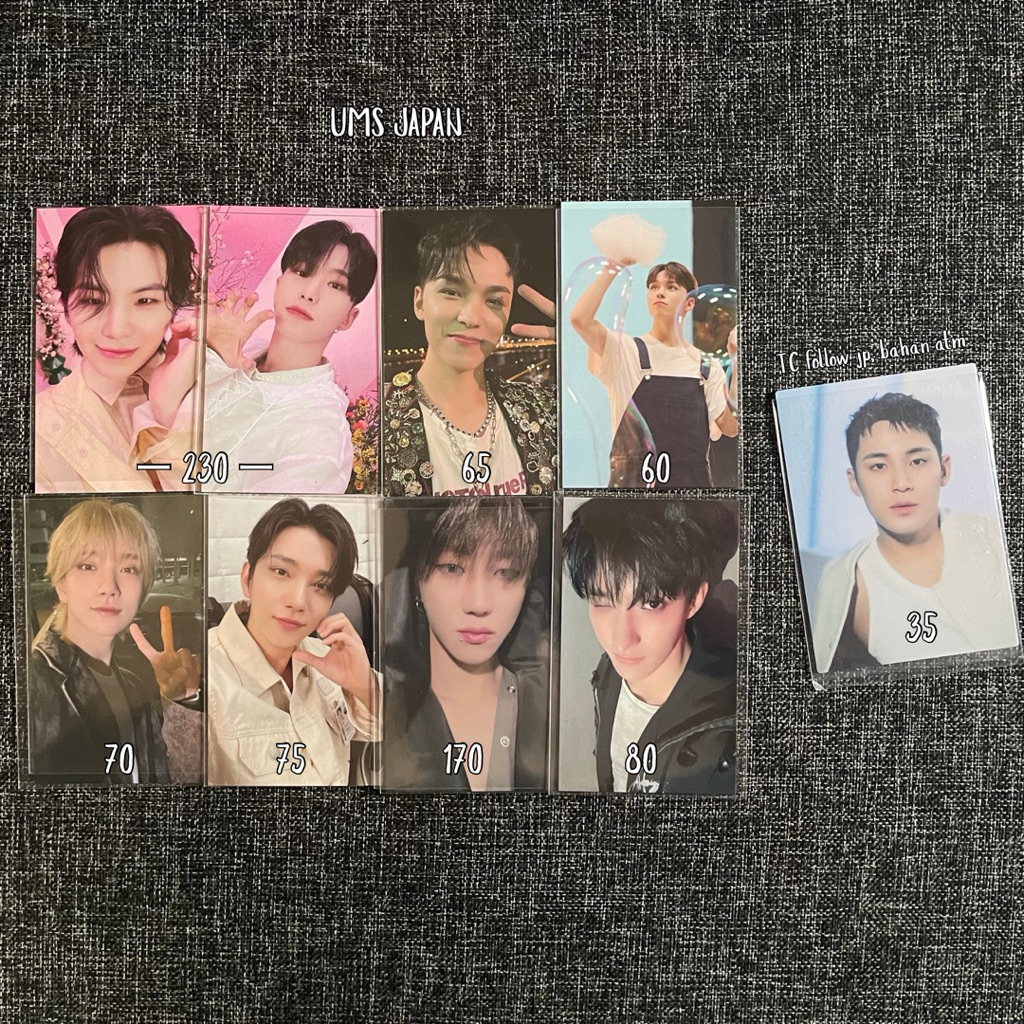 [READY] PHOTOCARD OFFICIAL SEVENTEEN UMS JAPAN : THE8 PASHMINA HAO PASHMINA, WOOZI ALWAYS YOURS, HOS