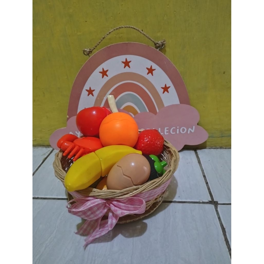 mainan buah potong kupas preloved