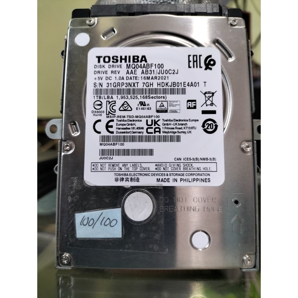 HDD 2.5 1tb Toshiba sentinel